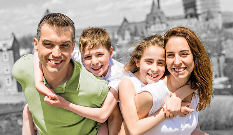 Happy family smiling
