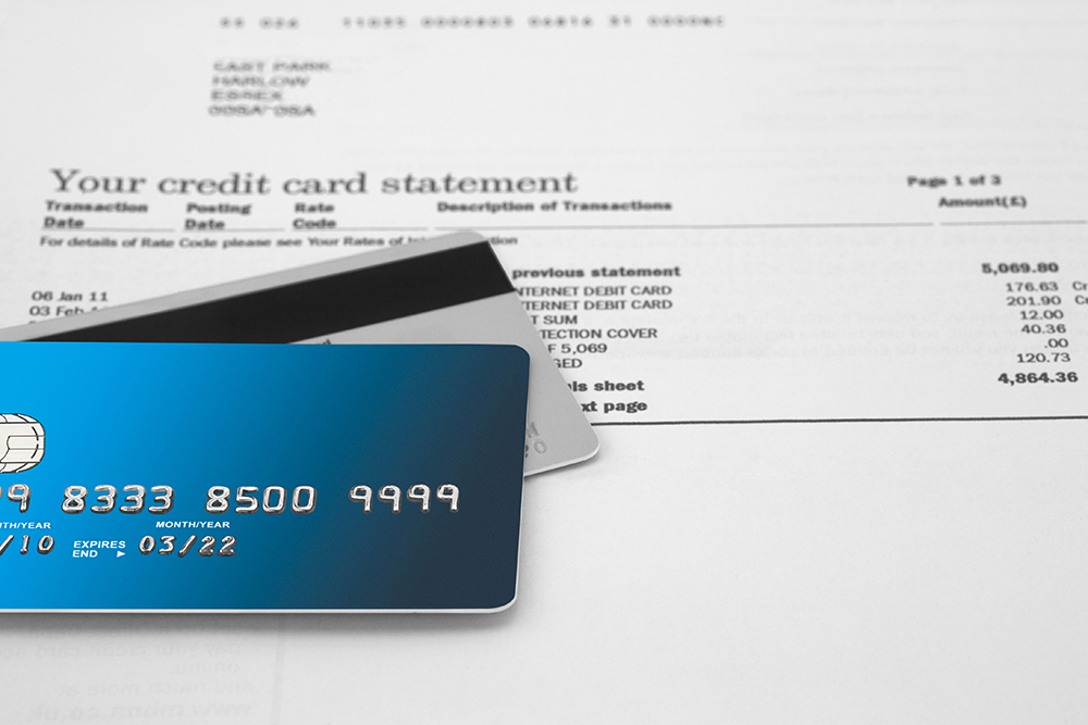 Credit Cards on a credit Statement